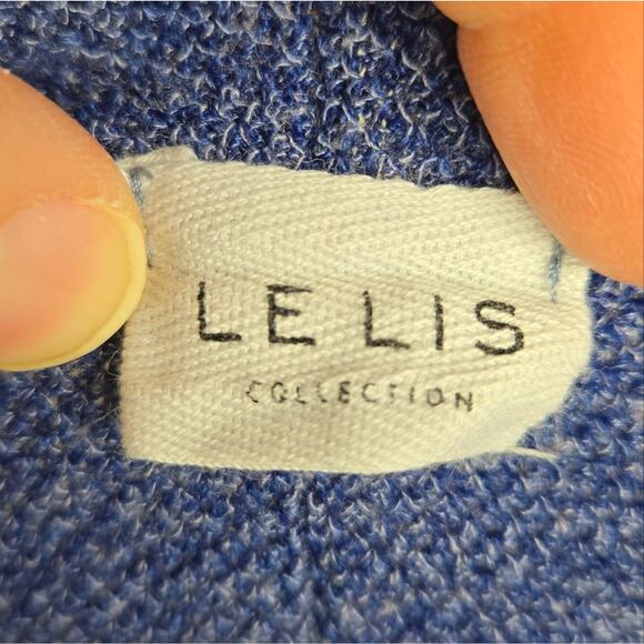 LE LIS COLLECTION Blue Long Sleeve Women's Crop Top Size M - Picture 5 of 6
